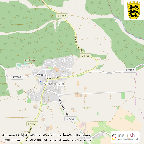 Altheim (Alb) Groes Dorf Lageplan